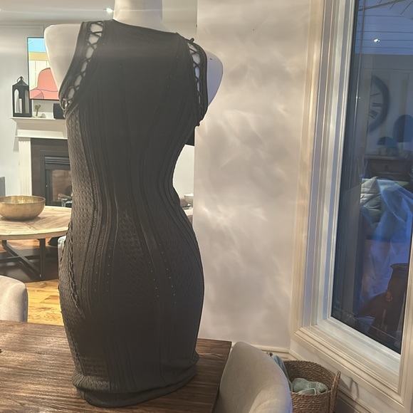 RONNY KOBO green knit v neck green dress bodycon medium - Picture 11 of 11